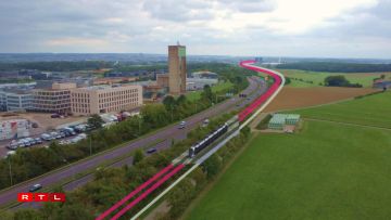 Une illustration du futur tram rapide entre Luxembourg et Esch.