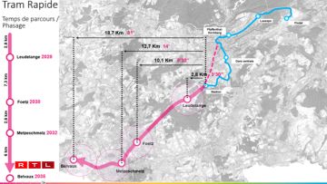 Le tracé prévu pour le tram rapide