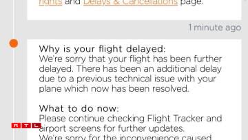 Les notifications reçues par les passagers utilisant l'application Easyjet