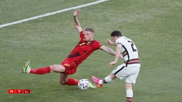 Diego Jota tente sa chance en début de match face à la Belgique le 27 juin 2021