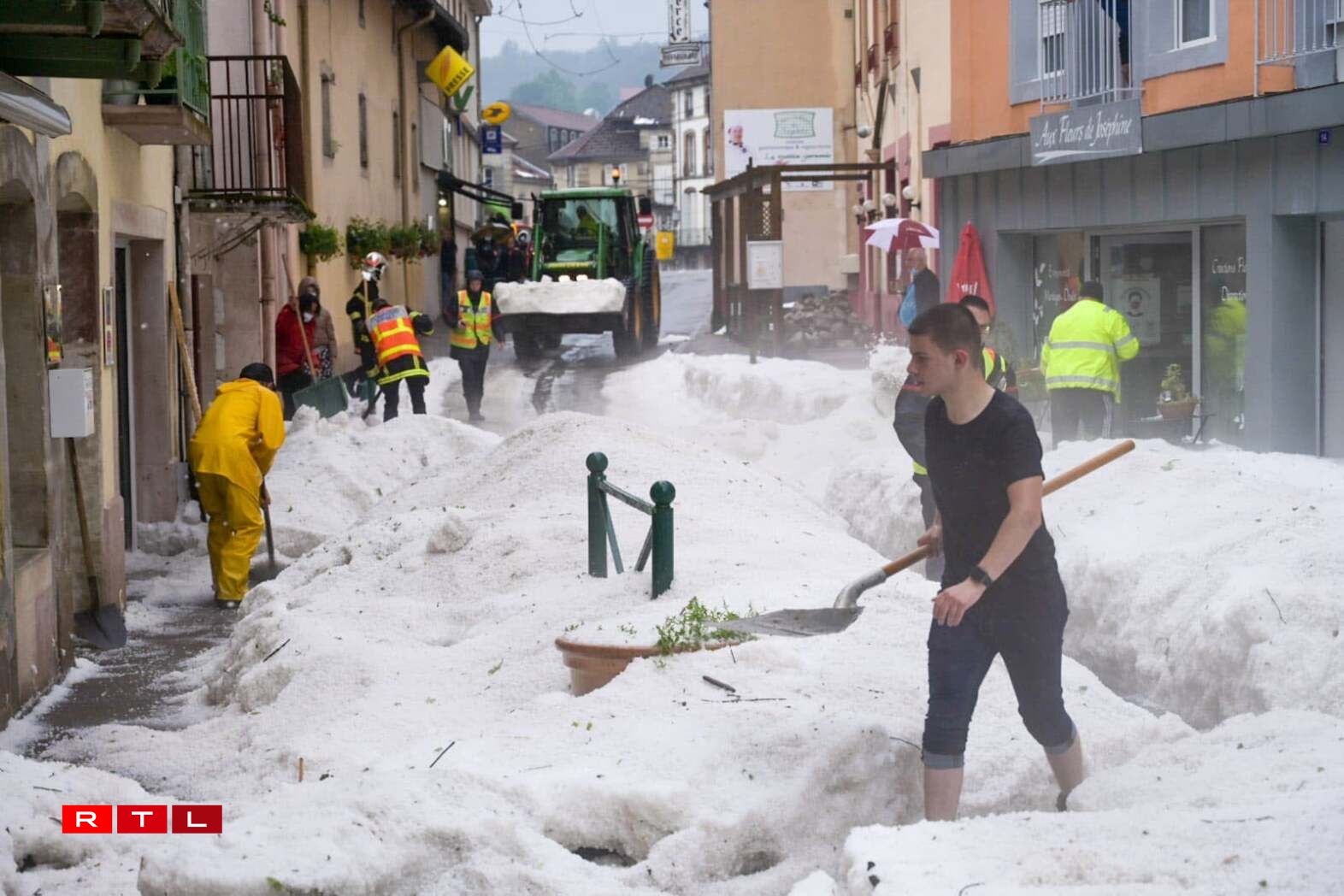 De la grêle s'est également abattue sur la commune de Plombières-les-Bains