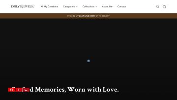 Archived screenshot of Emily's Jewels, the website is no longer online.
