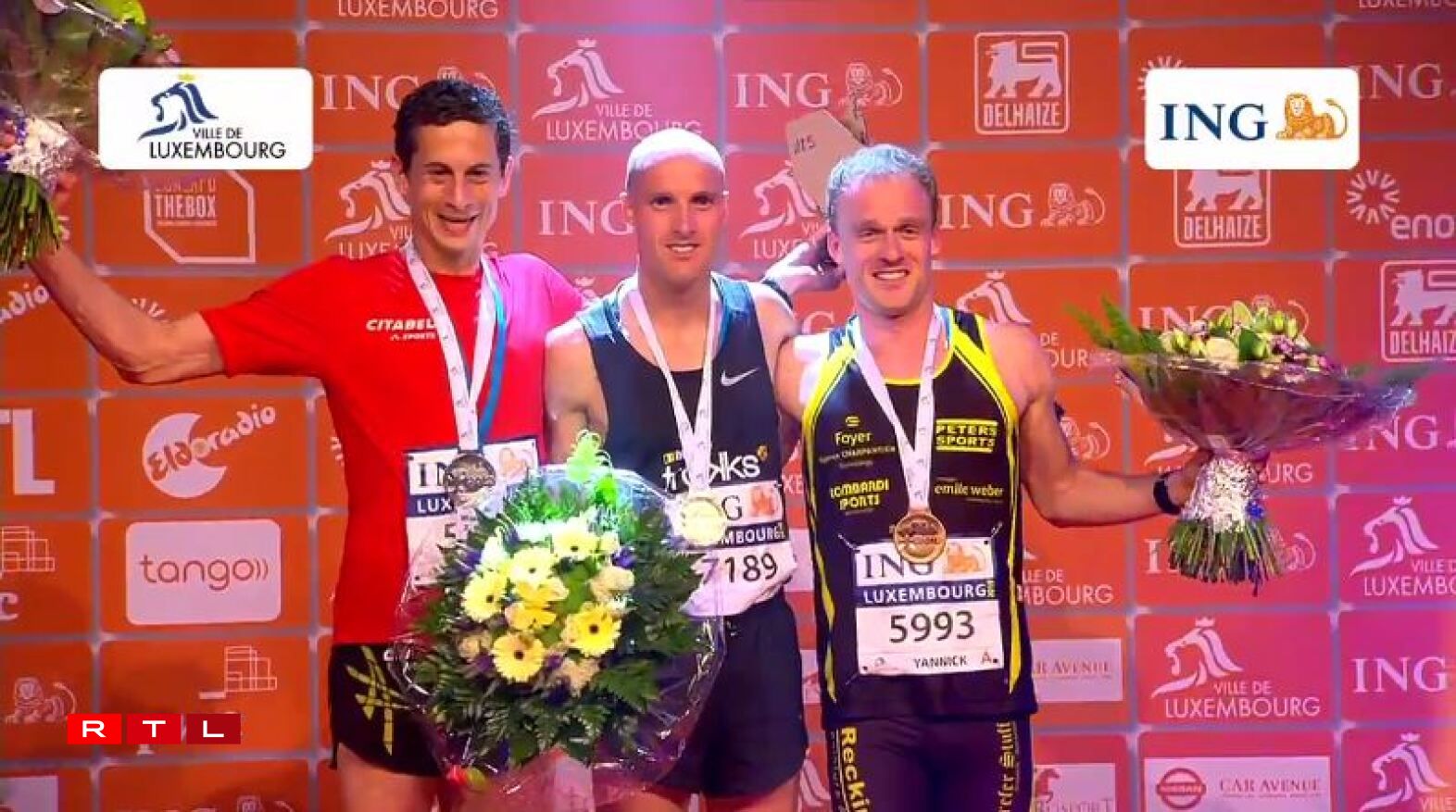 Le podium du semi-marathon hommes