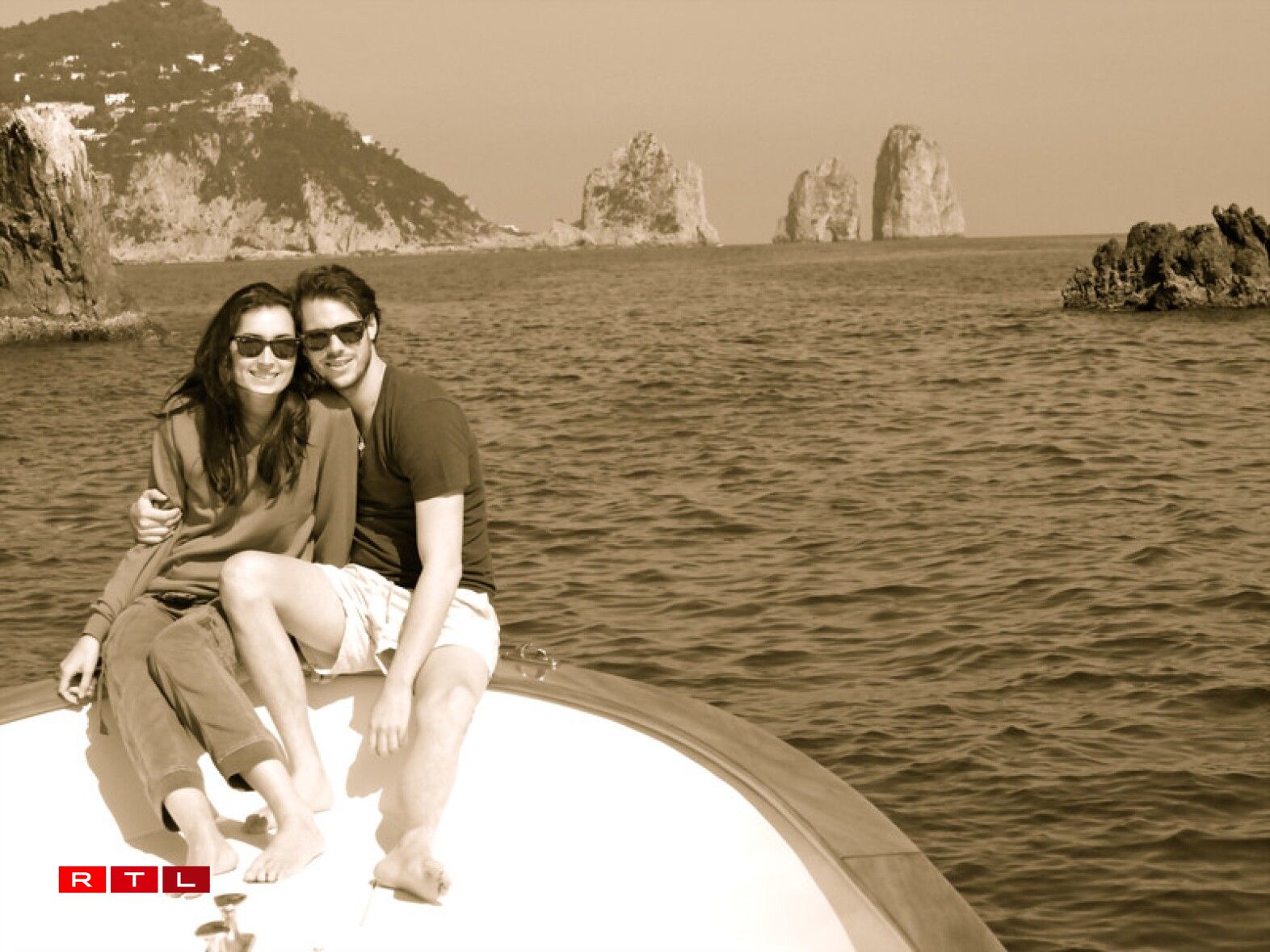 Princess Claire and Prince Félix on a boat near the island of Capri, Italy.