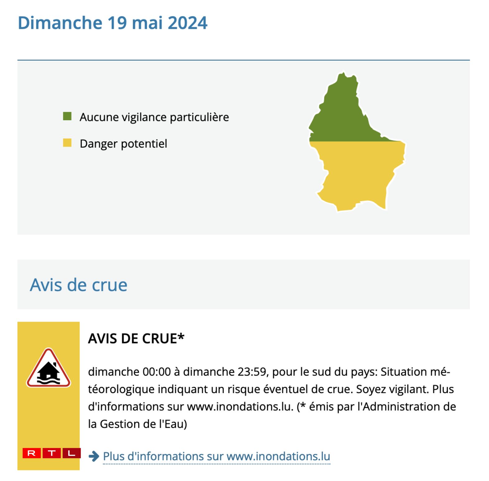 Les prévisions météorologiques de Météolux vers 7h du matin