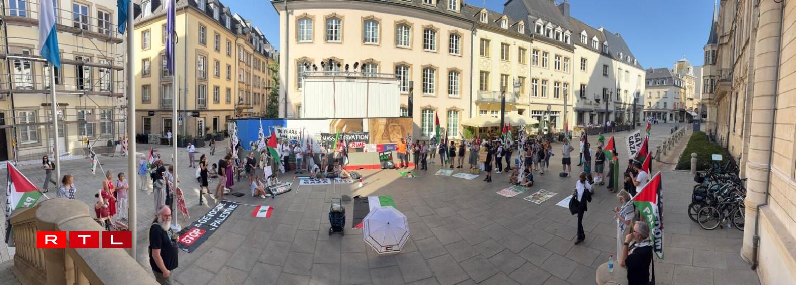 A pro-Palestine protest was staged outside the Chamber of Deputies on Wednesday morning