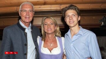Franz Beckenbauer, son épouse Heidi et leur fils Joël, le 15 juillet 2017.