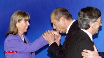 Jacques Chirac avec Lydie Polfer au sommet de l'UE à Nice en décembre 2000.