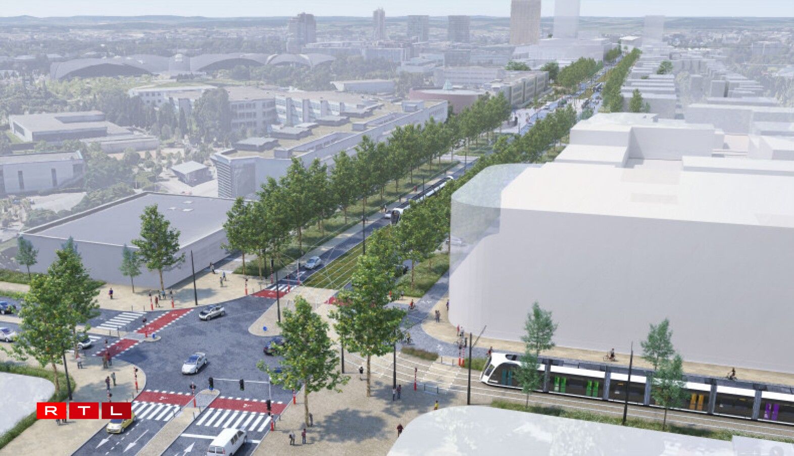 Le tram bifurquera ensuite et passera par le boulevard Pierre Frieden