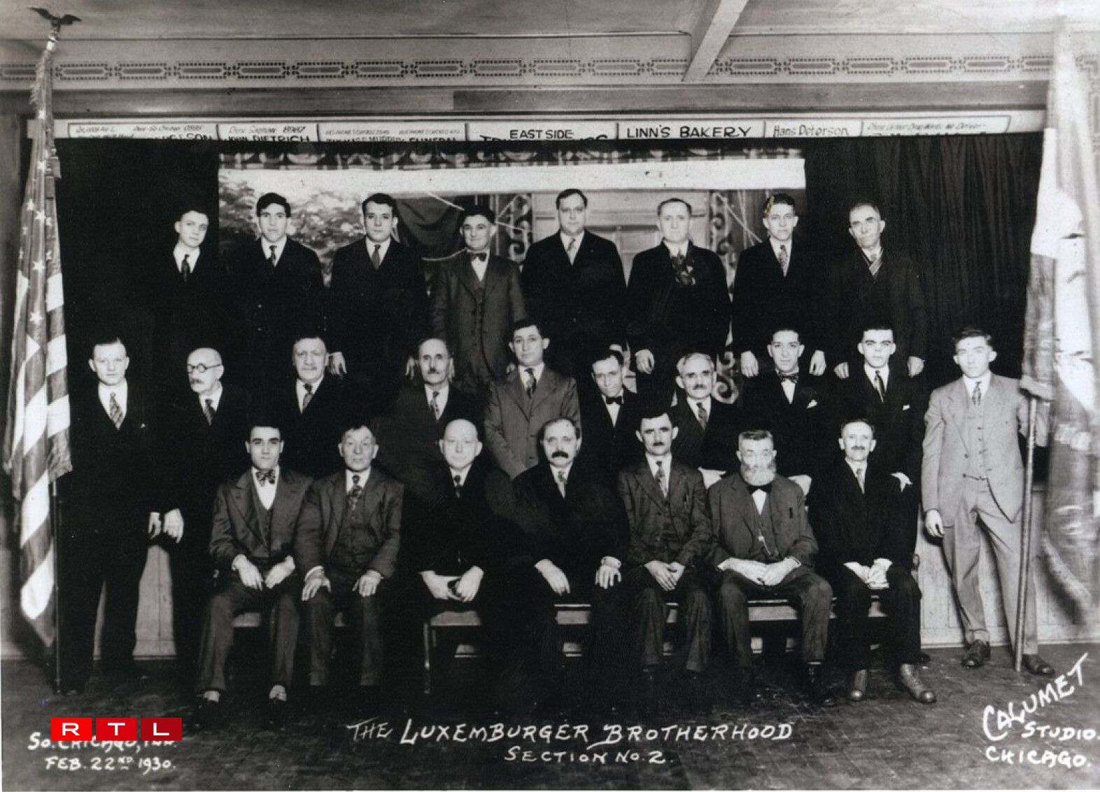 Luxembourg Brotherhood of America - Section No. 2 - South Chicago, Illinois - Feb 22, 1930.