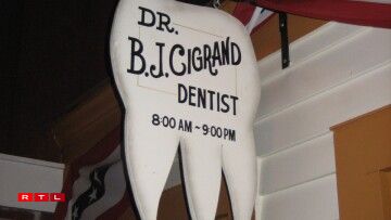 Replica Sign for Dr. B. J. Cigrand's Dental Office - Blackberry Farm, Aurora, Illinois