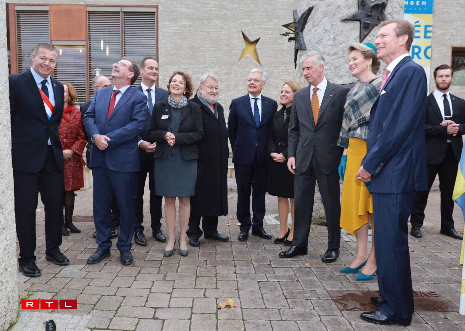 De Robert Goebbels bei der Visitt vum Belsche Kinnek a senger Fra zu Schengen 2019.