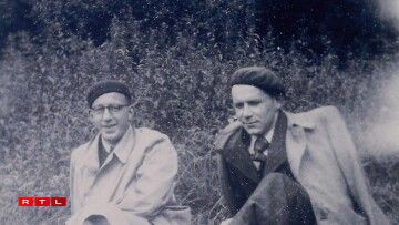 Den Arthur Peiffer (lénks) an de Camille Sutor op der Grenz tëschent Déifferdéng an Hussigny.