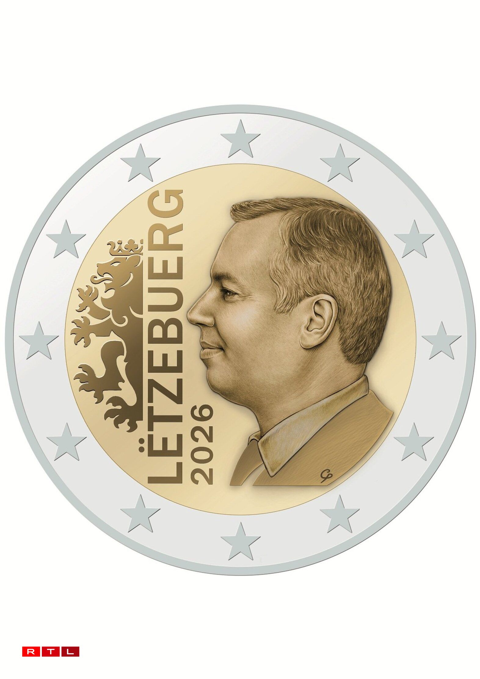 La pièce de deux euros mise en circulation affichera une version moderne du lion luxembourgeois, l'inscription