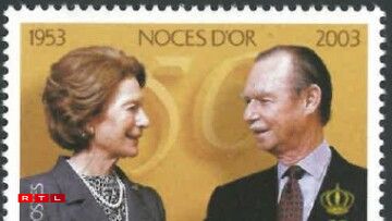 Le Grand-Duc Jean et son épouse Joséphine-Charlotte, ici en hommage à leurs noces d'or (50 ans de mariage).