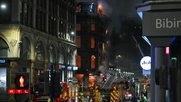 Feier an der Gare an der schottescher Stad Glasgow den 8. Mäerz 2026.