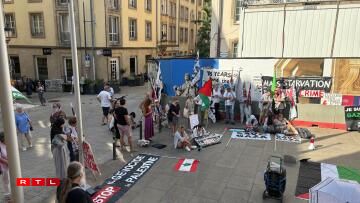 A pro-Palestine protest was staged outside the Chamber of Deputies on Wednesday morning