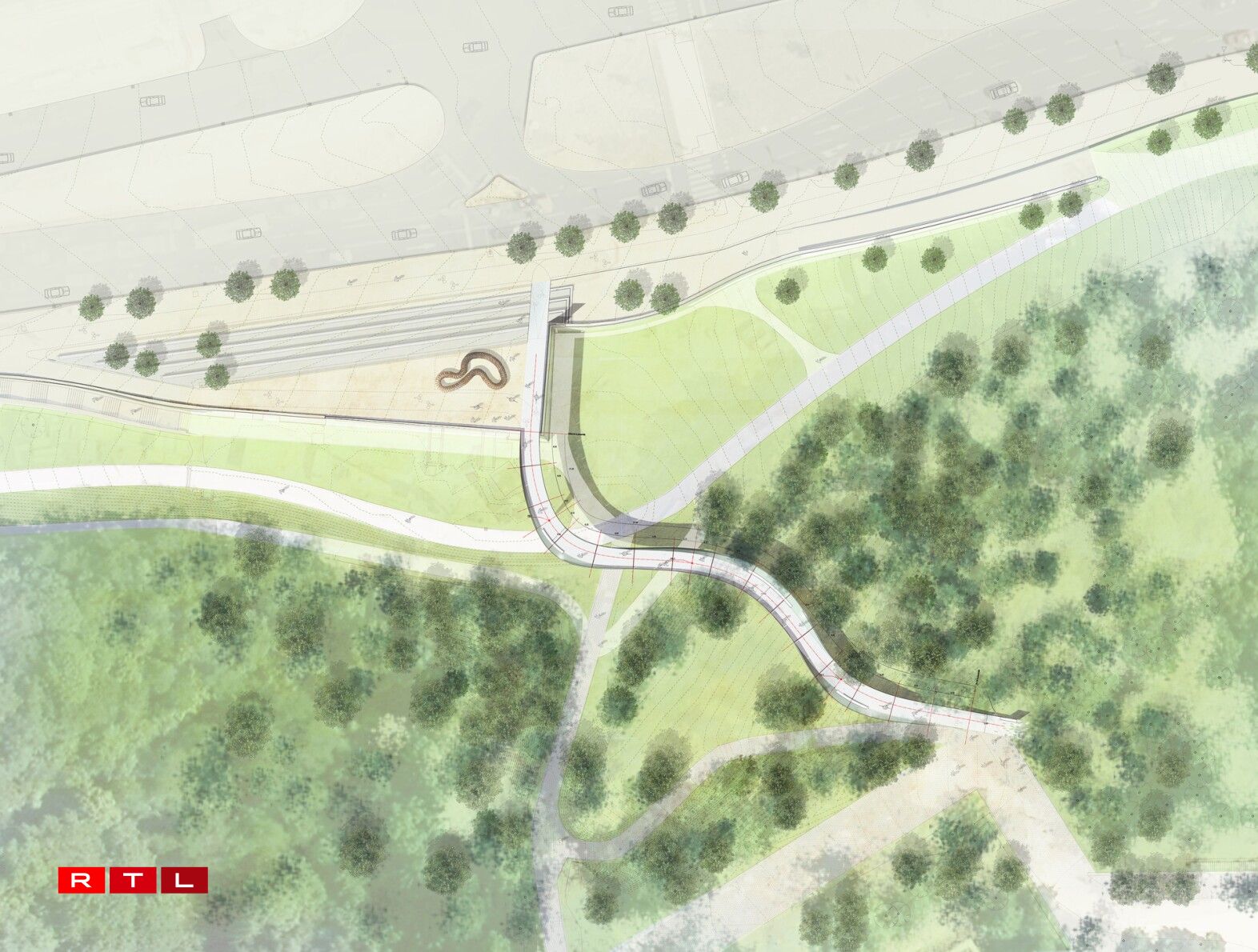 1er prix Passerelle Kirchberg plan masse