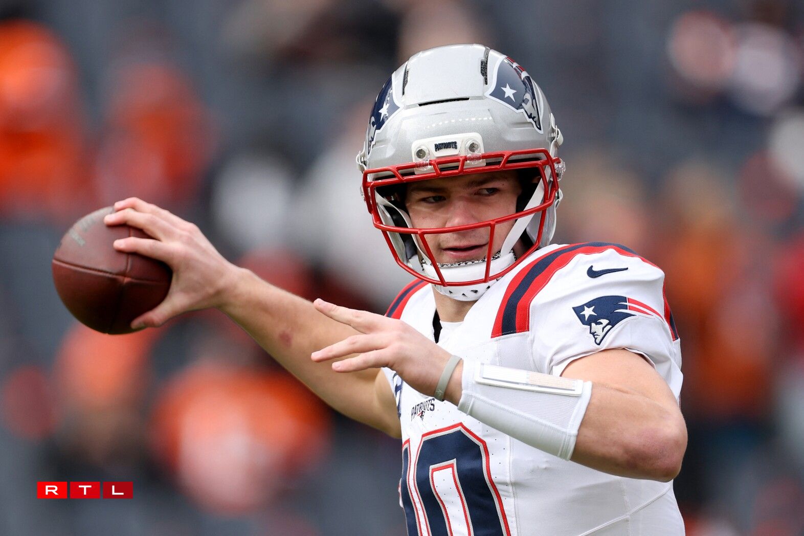 Drake Maye, de Quarterback vun de New England Patriots