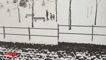 Schnéilandschaft am Joer 1958.