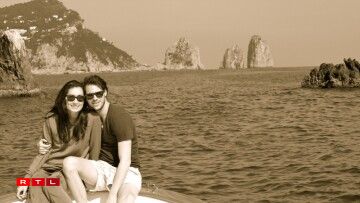 Princess Claire and Prince Félix on a boat near the island of Capri, Italy.