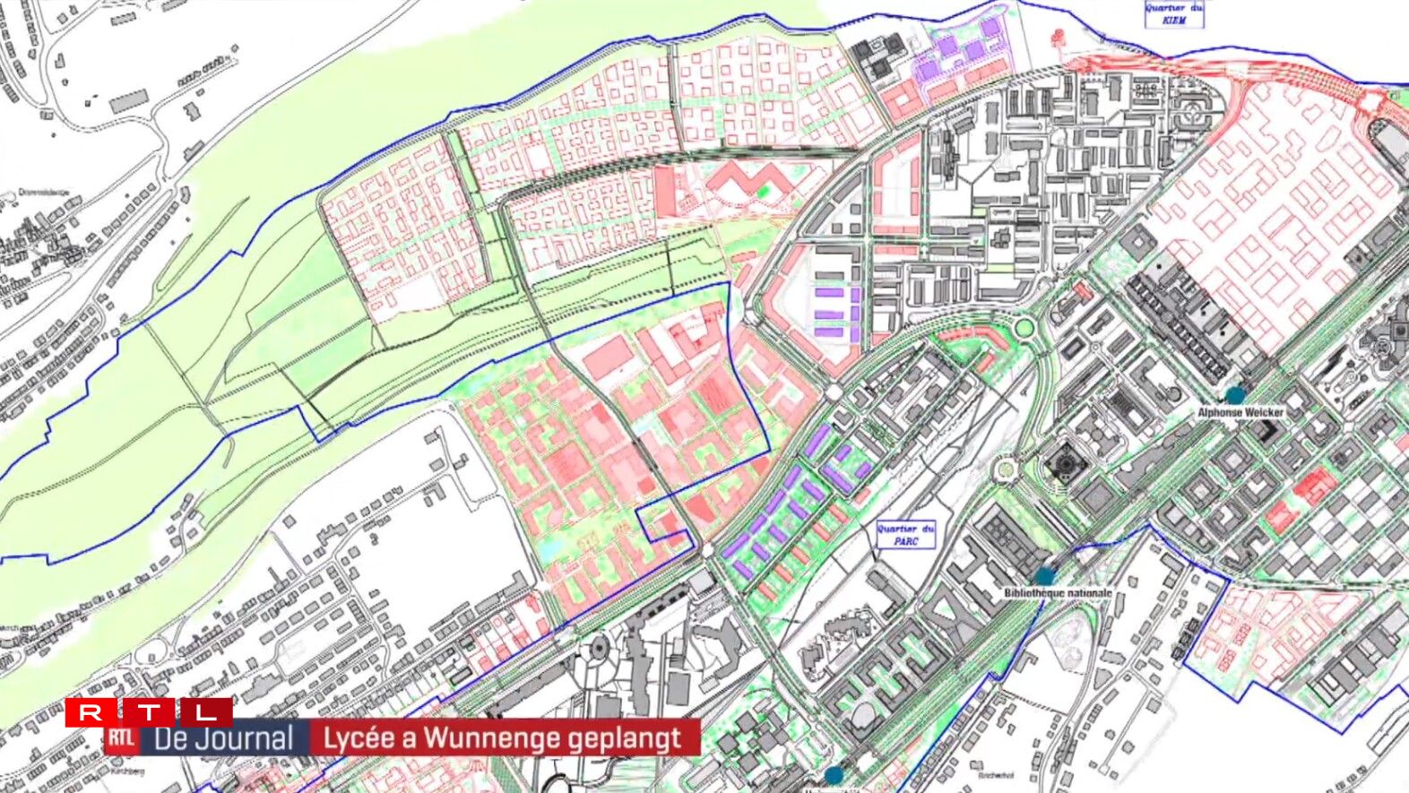 En rouge, en forme de