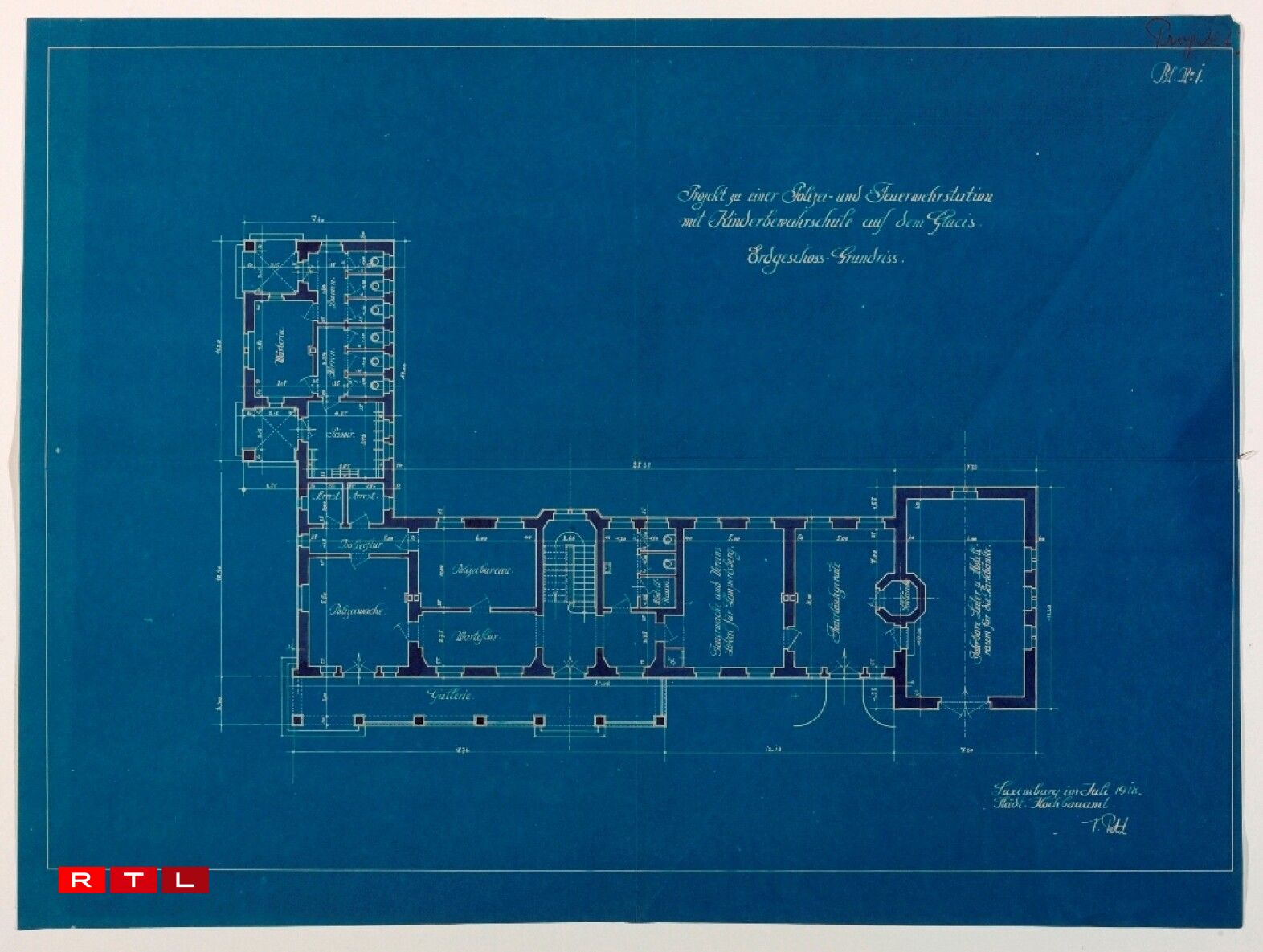 Plans for the police and fire brigade at Glacis.