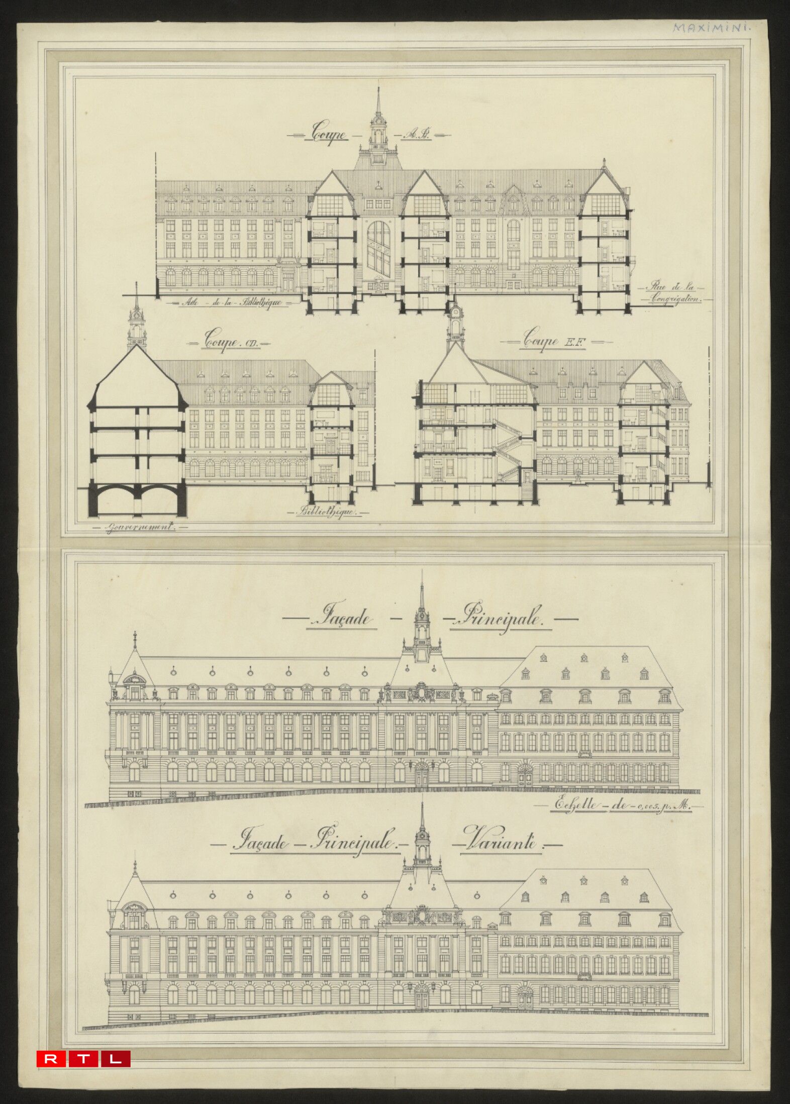 Project for the seat of government.