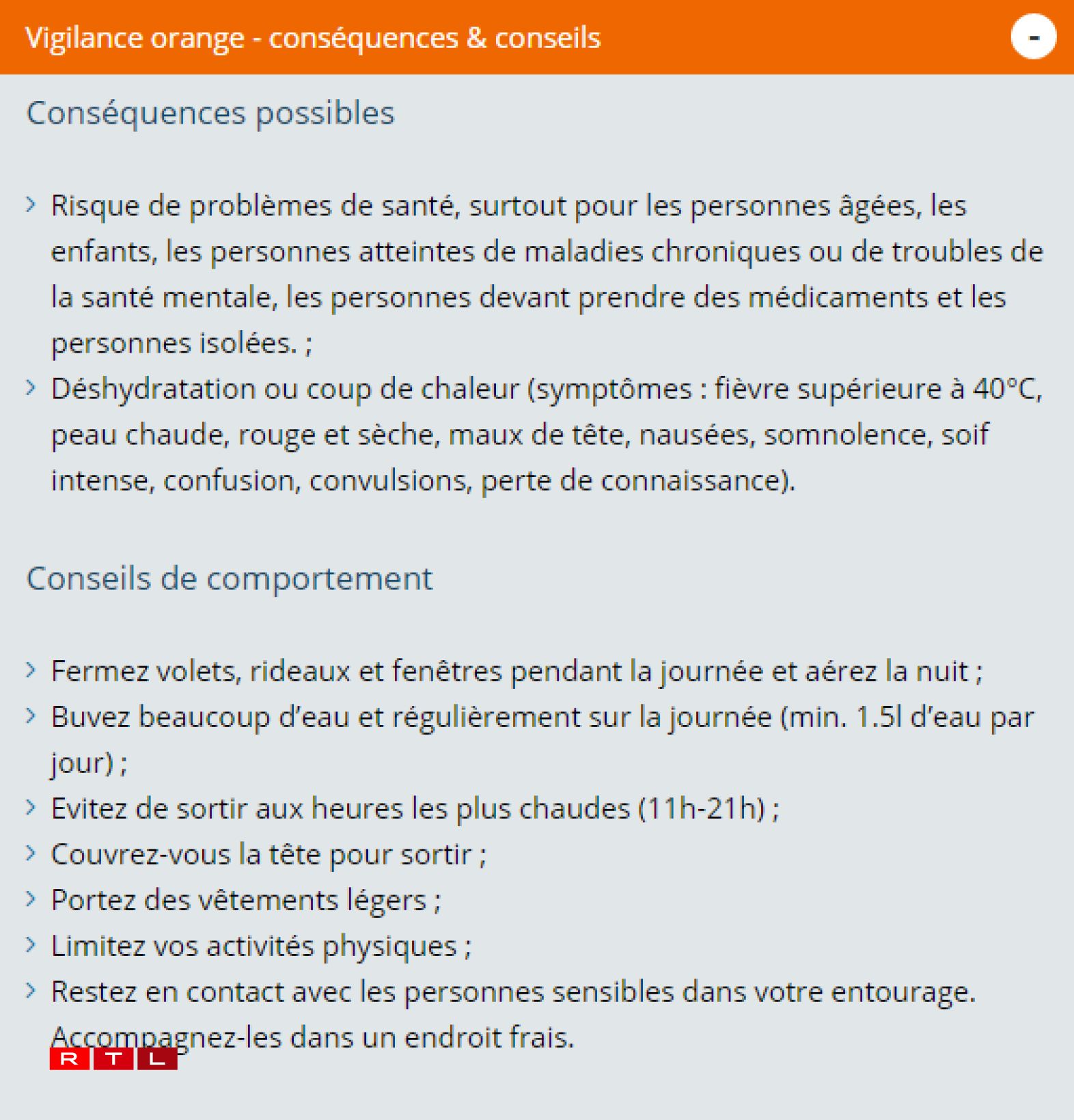 Les recommandations de Météolux