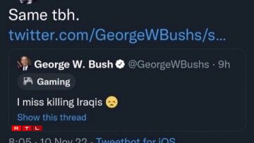 Former US President George Bush and former UK Prime Minister Tony Blair were lampooned for their invasion of Iraq in 2003.
