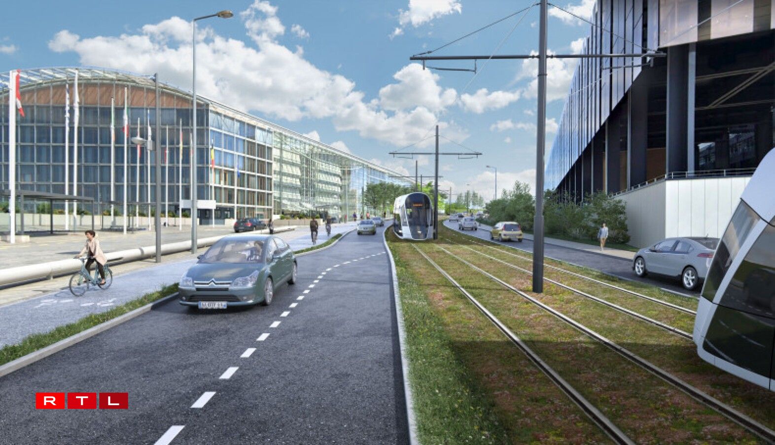 Le tram partira du pont Grande Duchesse Charlotte et montera sur le boulevard Konrad Adenauer