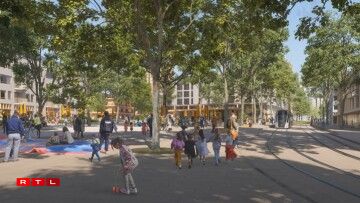 La place du Kuebebierg, élément central du quartier.