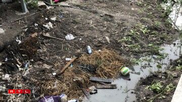 Biller, déi de Kontrast weisen. Hei e puer Meter virum Resort.